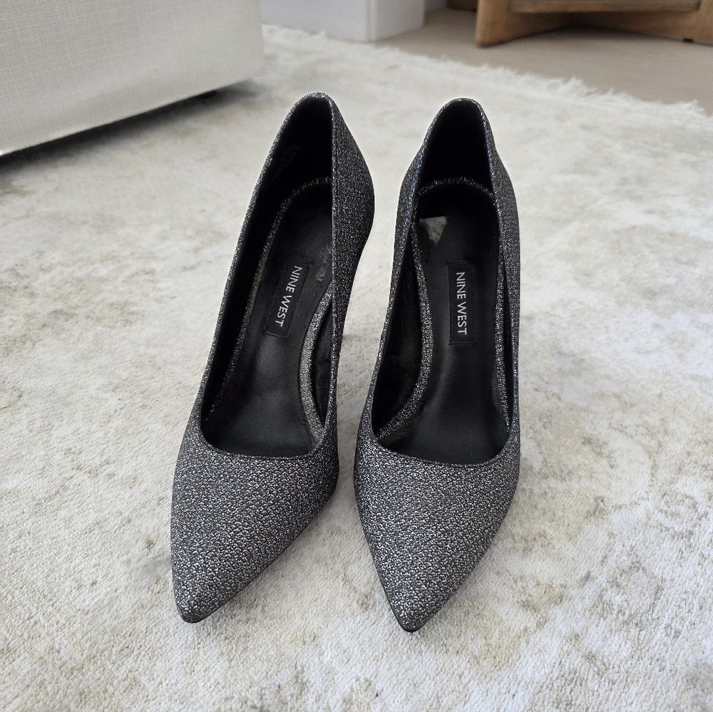 Nine West Women's Sparkling Heels - Silver 2 Different Sizes